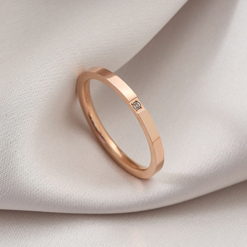 Wholesale Titanium Steel Luxury Diamond Ring